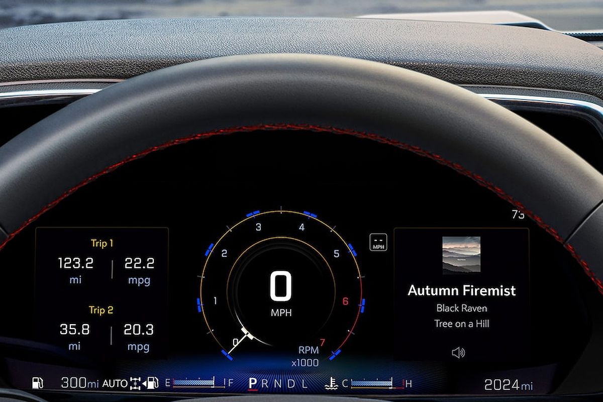 Close up of the Colorado's Digital Instrument Cluster